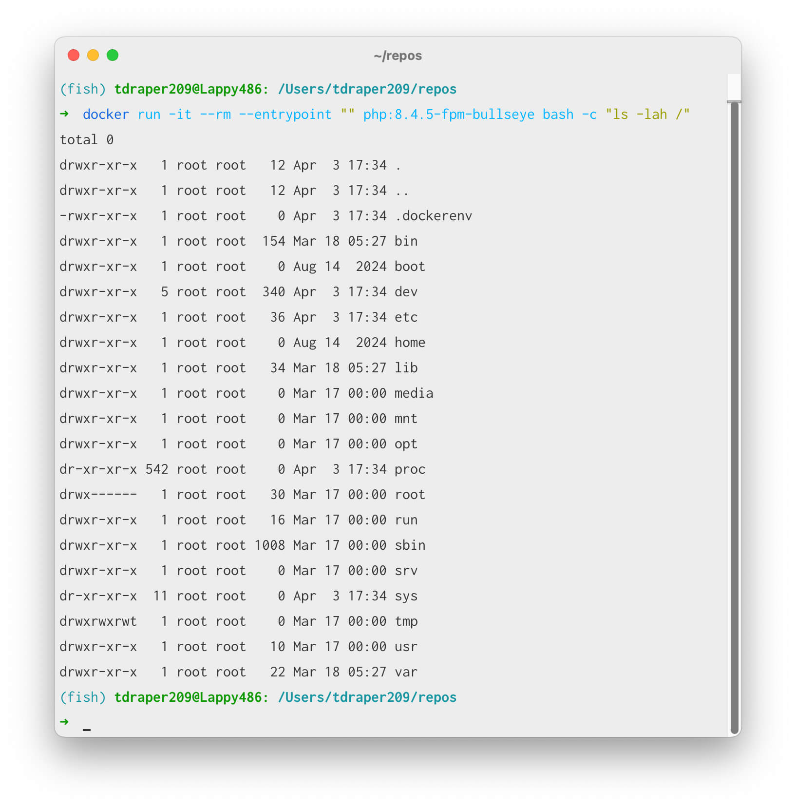 Bullseye Root Directory Listing
